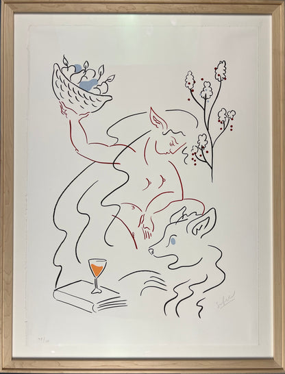 Westerberg, Sif Itona, Elfin mit Reh, 69 x 50cm, 98/100, Lithografie