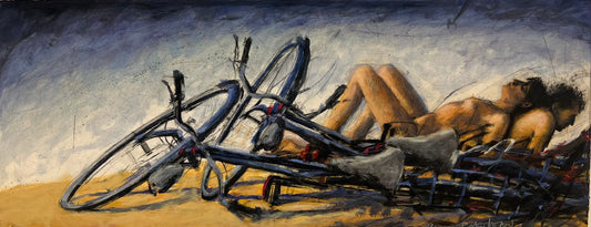 Wever, Peter, Zwei Räder im Sand, 37 x 96cm, e.a., Radierung