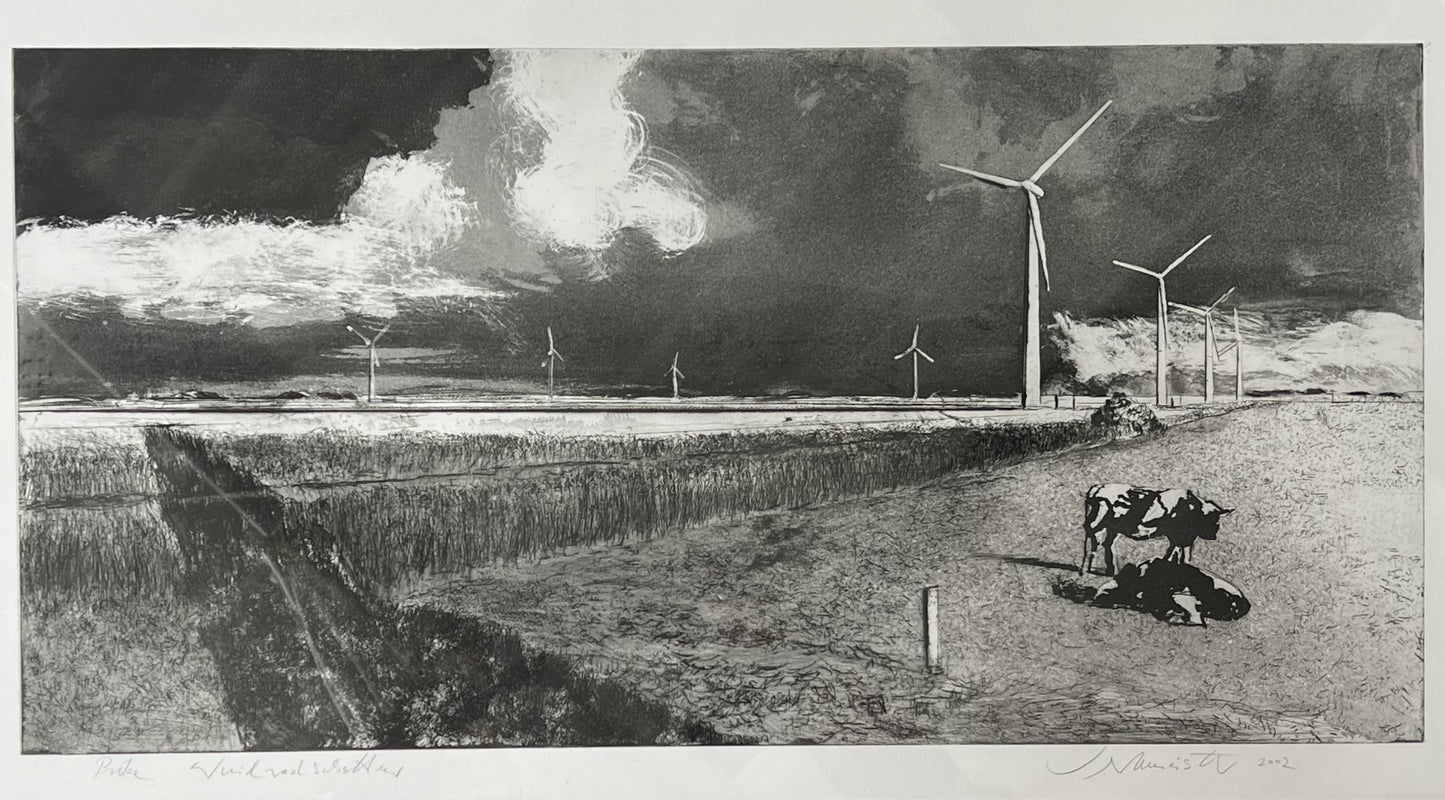 Werkmeister, Wolfgang, Windradschatten, 29,5 x 59cm, Probe, Radierung