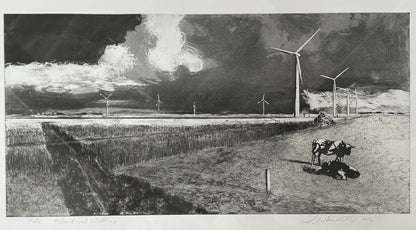 Werkmeister, Wolfgang, Windradschatten, 29,5 x 59cm, Probe, Radierung