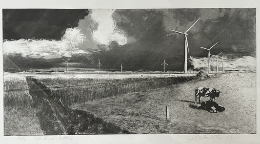 Werkmeister, Wolfgang, Windradschatten, 29,5 x 59cm, Probe, Radierung