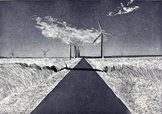 Werkmeister, Wolfgang, Windräder I, 21 x 29,5cm, 10/100, Radierung, 1995
