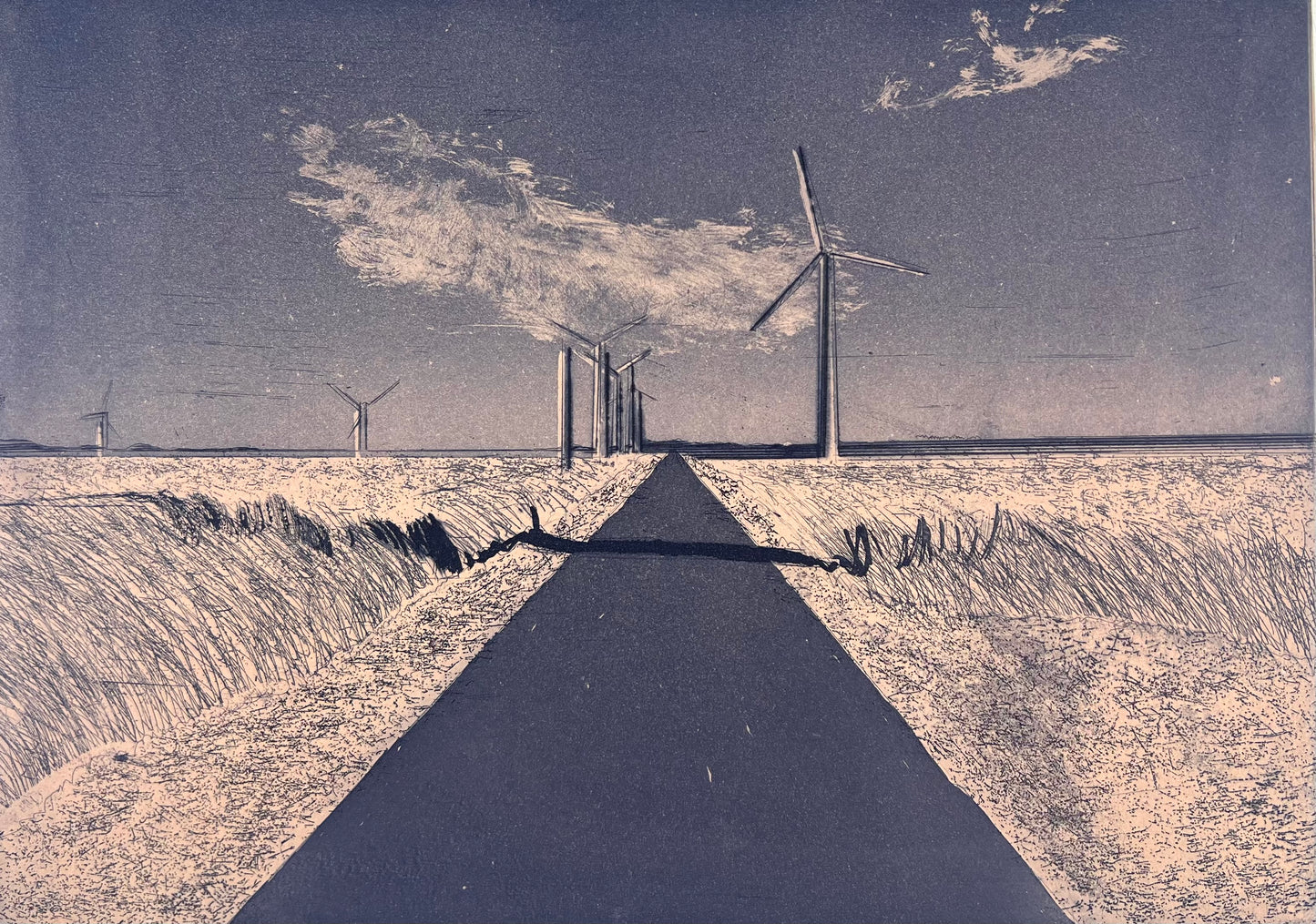 Werkmeister, Wolfgang, Windräder I, 21 x 29,5cm, e.a., Radierung, 1995