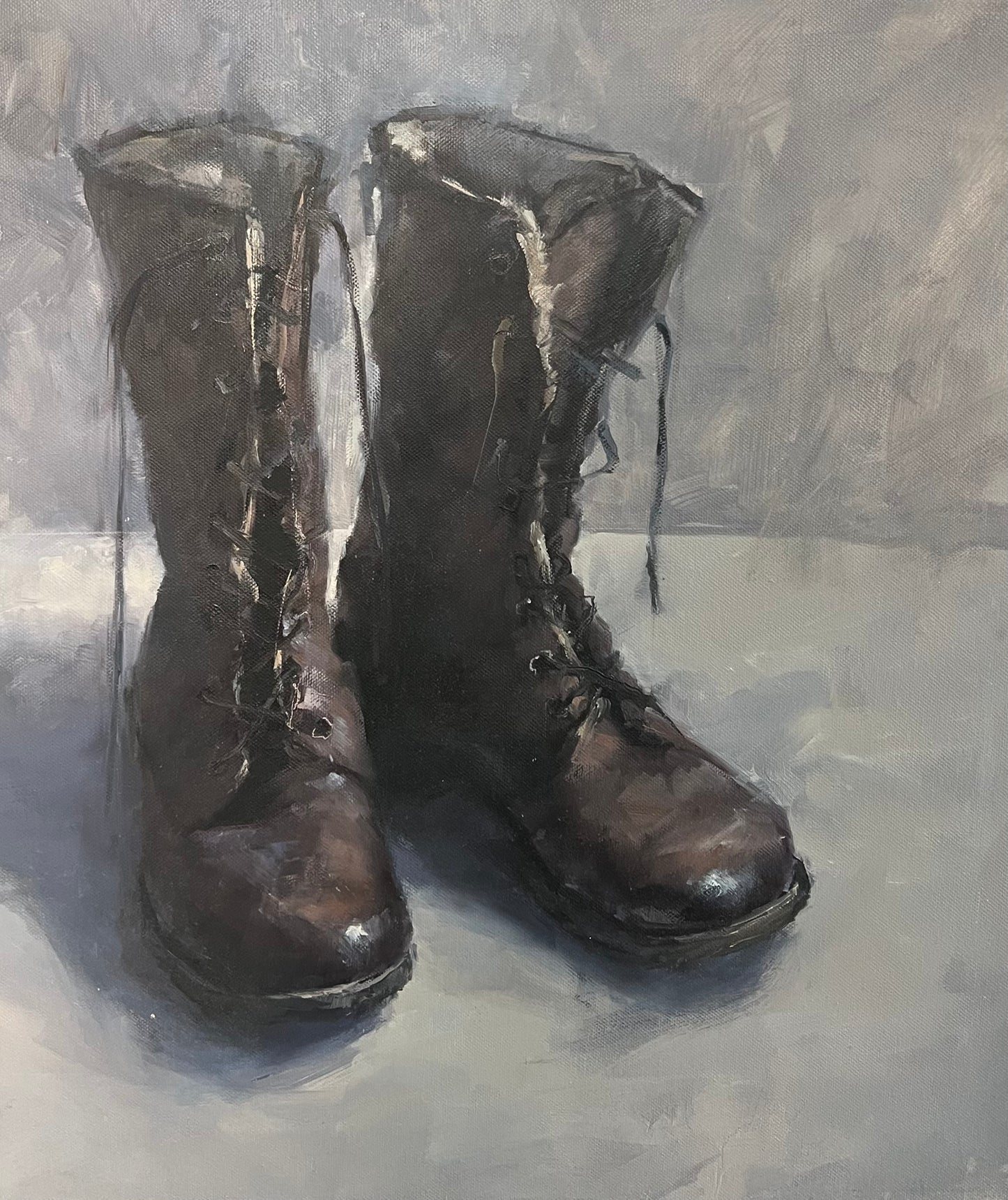Petermann, Hanna, Winterstiefel, 43 x 50cm, Öl auf Leinwand