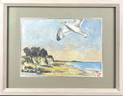 West, Ole, Wir sind hier nur Gast, 21 x 30cm Mischtechnik, 2025