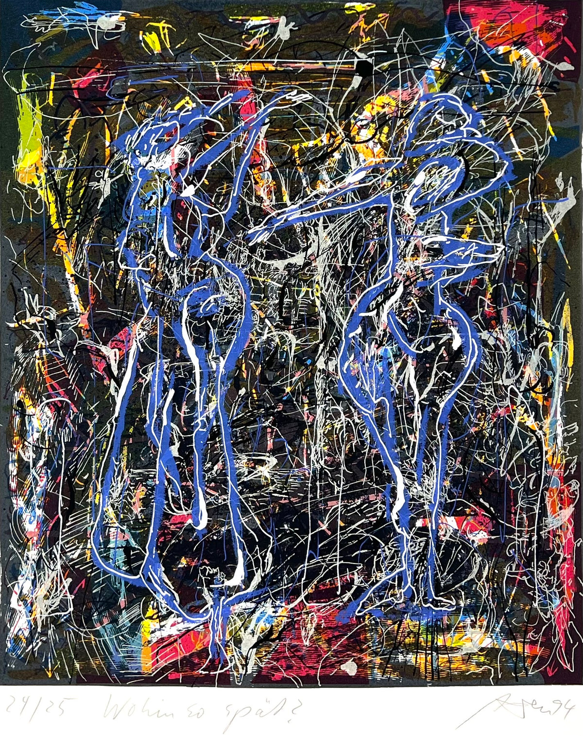 Dress, Andreas, Wohin so spät, 39 x 33cm, 24/25, Siebdruck, 1994