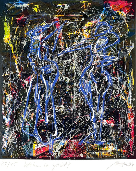 Dress, Andreas, Wohin so spät, 39 x 33cm, 24/25, Siebdruck, 1994
