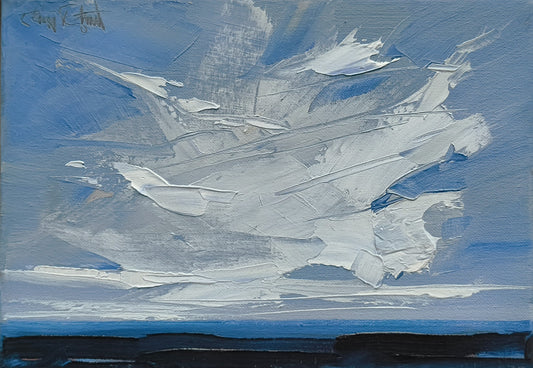 Tegtmeier, Claus, Wolkenbank II, 24 x 18cm, Öl auf Leinwand