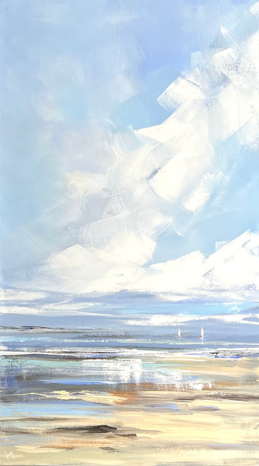 Ramm, Ines, Wolkenflug, 75,5 x 42cm, Acrylgemälde, 2024