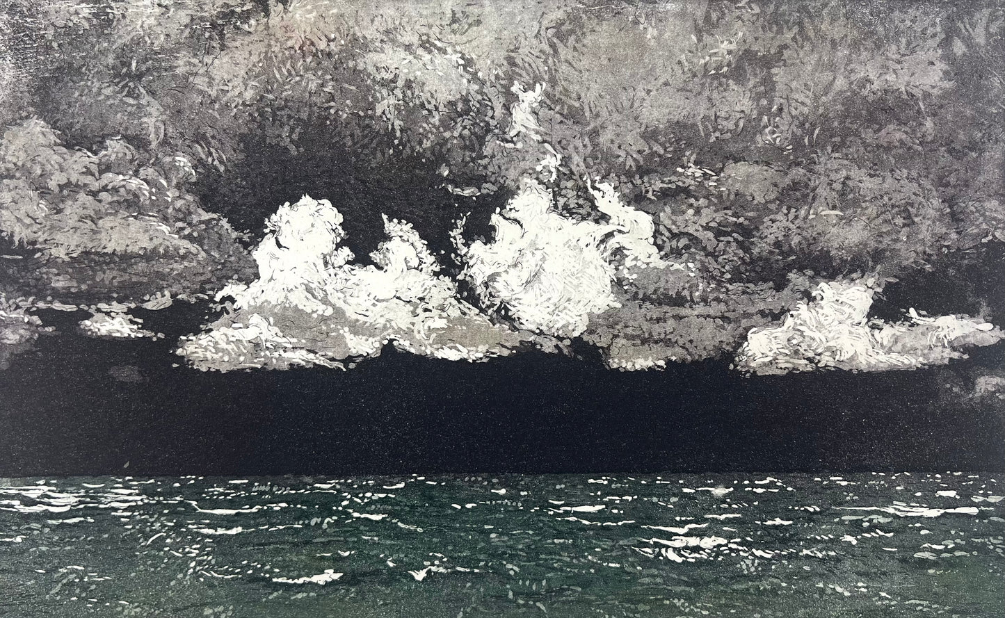 Wieland, Wolken und Meer, 21 x 34cm, Radierung