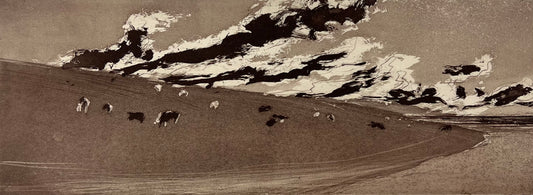 Werkmeister, Wolfgang, Wolkenzug III, 12 x 31,5cm, Radierung, 1996