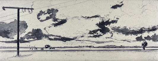 Werkmeister, Wolfgang, Wolkenzug IV, 12 x 31,5cm, Radierung, 1996