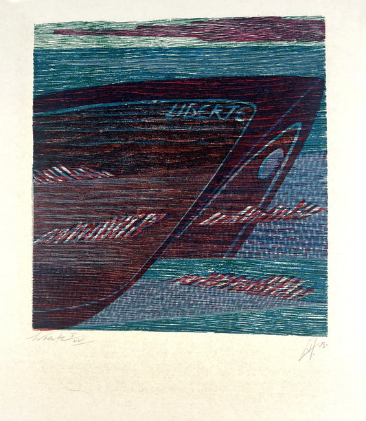 Hermanns, Gerhard, Wrack, 25 x 23,3cm, 1/15, Holzschnitt, 1985