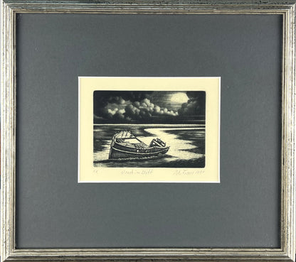 Froese, Peter, Wrack im Watt, 8,6 x 12,5cm, Kupferstich, 1981
