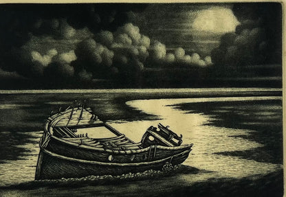 Froese, Peter, Wrack im Watt, 8,6 x 12,5cm, Kupferstich, 1981