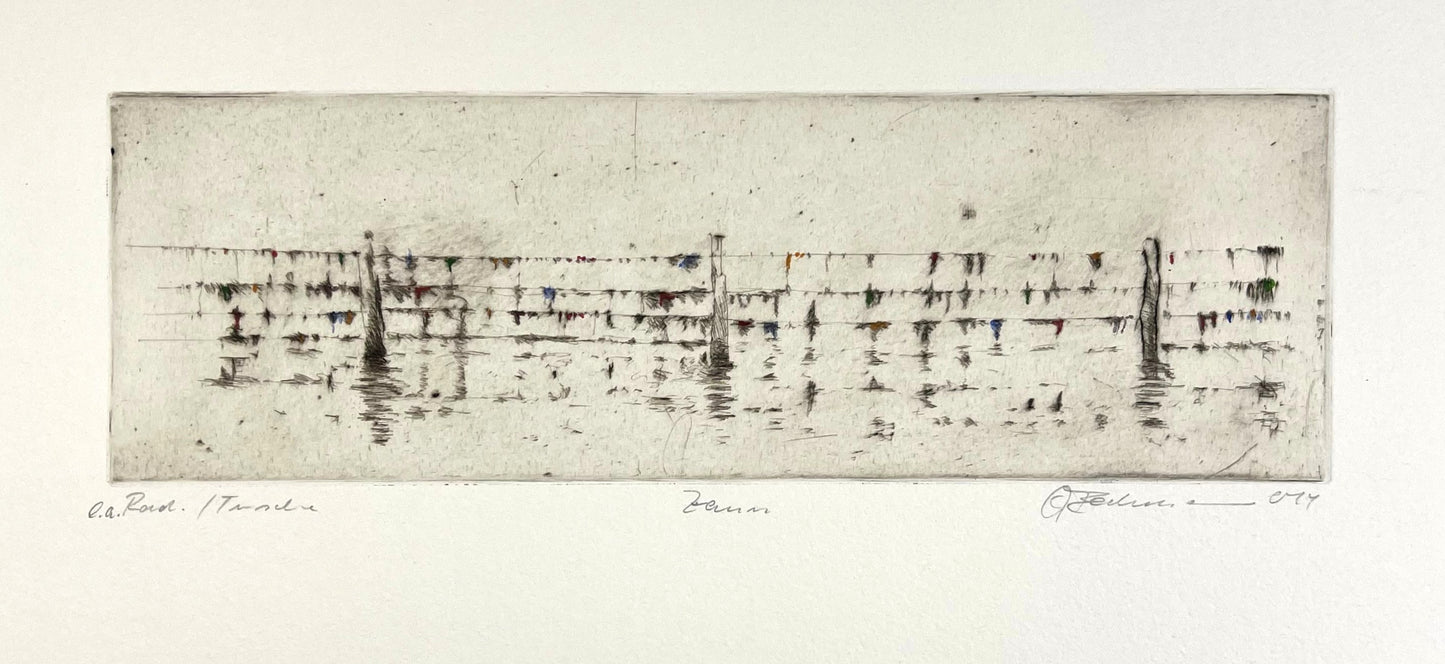 Beckmann, Otto, Zaun, 9,2 x 28,7cm, Radierung