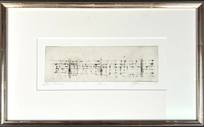 Beckmann, Otto, Zaun, 9,1 x 28,5cm, e.a., Radierung
