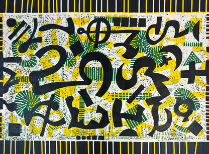 Nebel, Otto, Zeichen über Grün, 47 x 35cm, 55/80, Linolschnitt, 1966