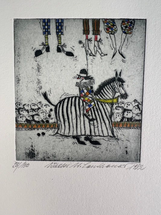 Leutheuser,  Walter W., Zirkus, 10 x 9cm, 38/150, Radierung, 1982