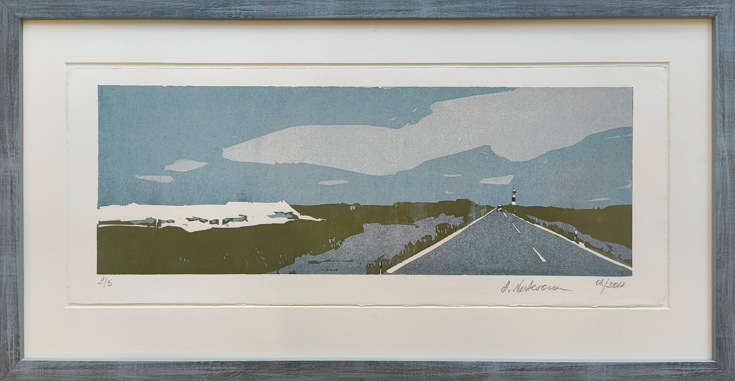 Nesterova, Anastasiya, Zum Ellenbogen, 21 x 60cm, 2/5, Farbholzschnitt