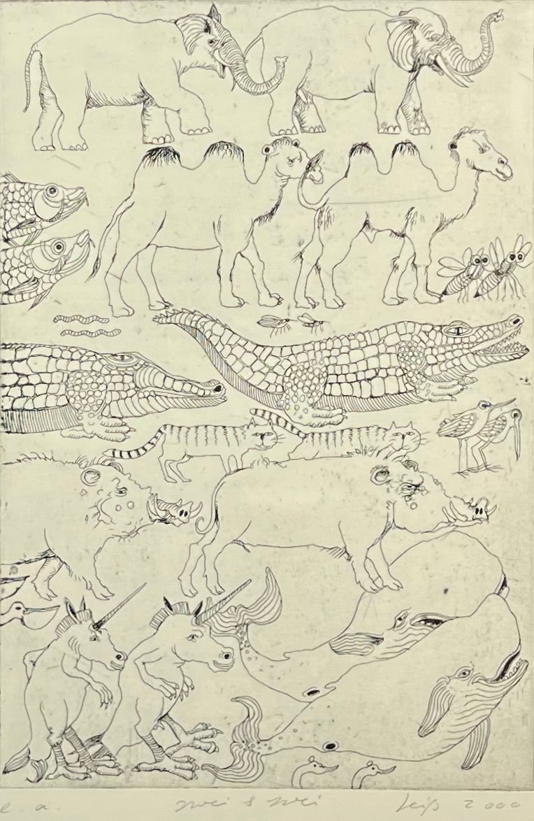 Leiß, Hans-Ruprecht, Zwei und zwei, 38 x 26cm, Radierung