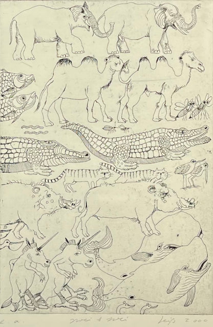 Leiß, Hans-Ruprecht, Zwei und zwei, 38 x 26cm, Radierung