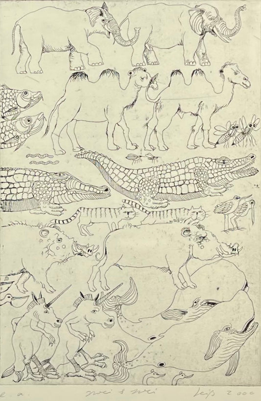 Leiß, Hans-Ruprecht, Zwei und zwei, 38 x 26cm, Radierung