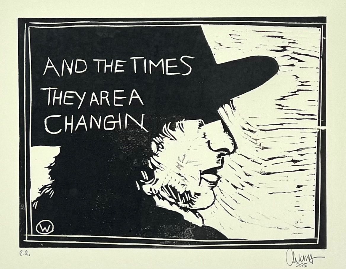West, Ole, And the times they are , 22,5x30, (e.a.), Holzschnitt, 2025
