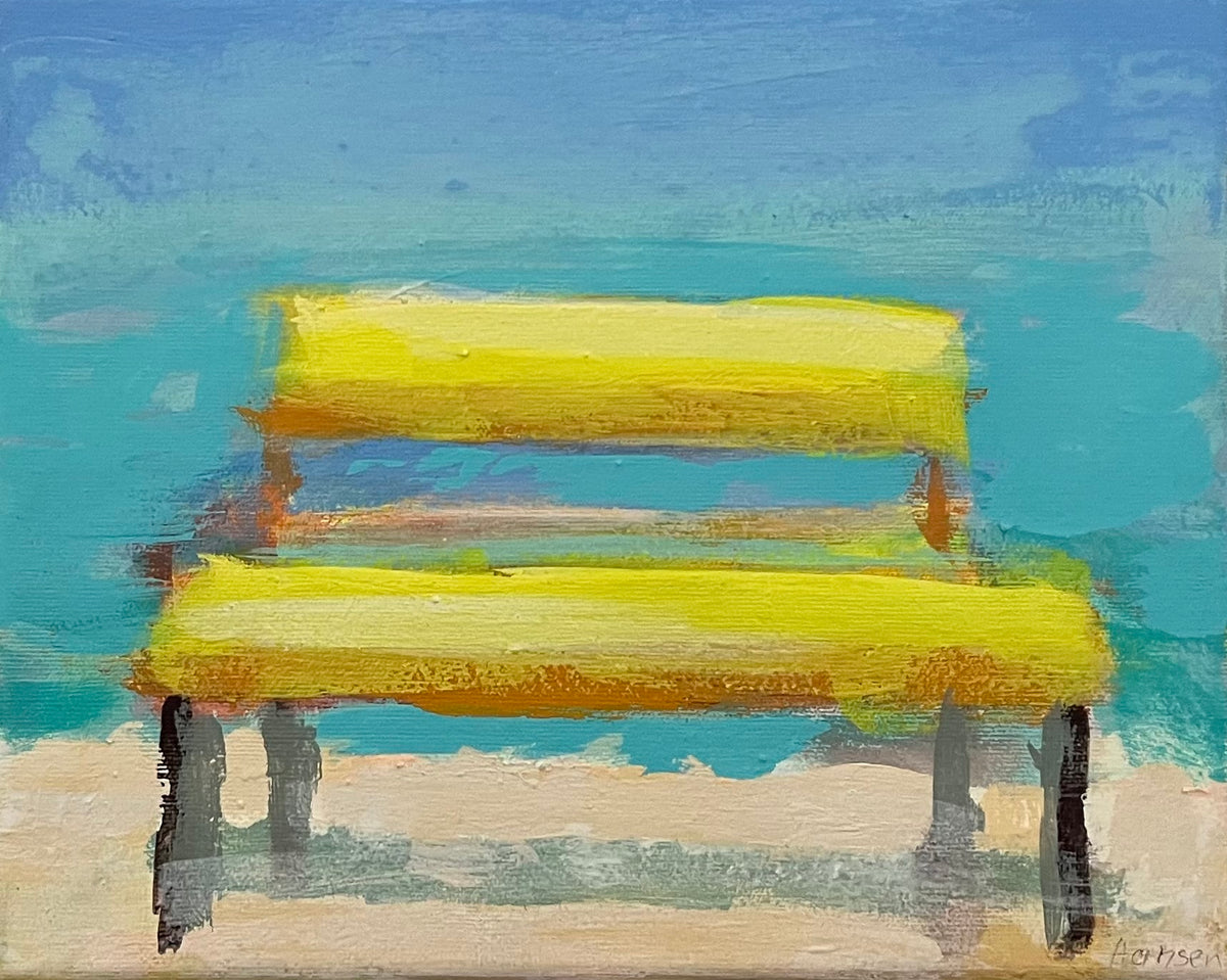 Hansen, Ulrike, Gelbe Bank, 24 x 30cm, Eitempera auf Leinwand, 2026