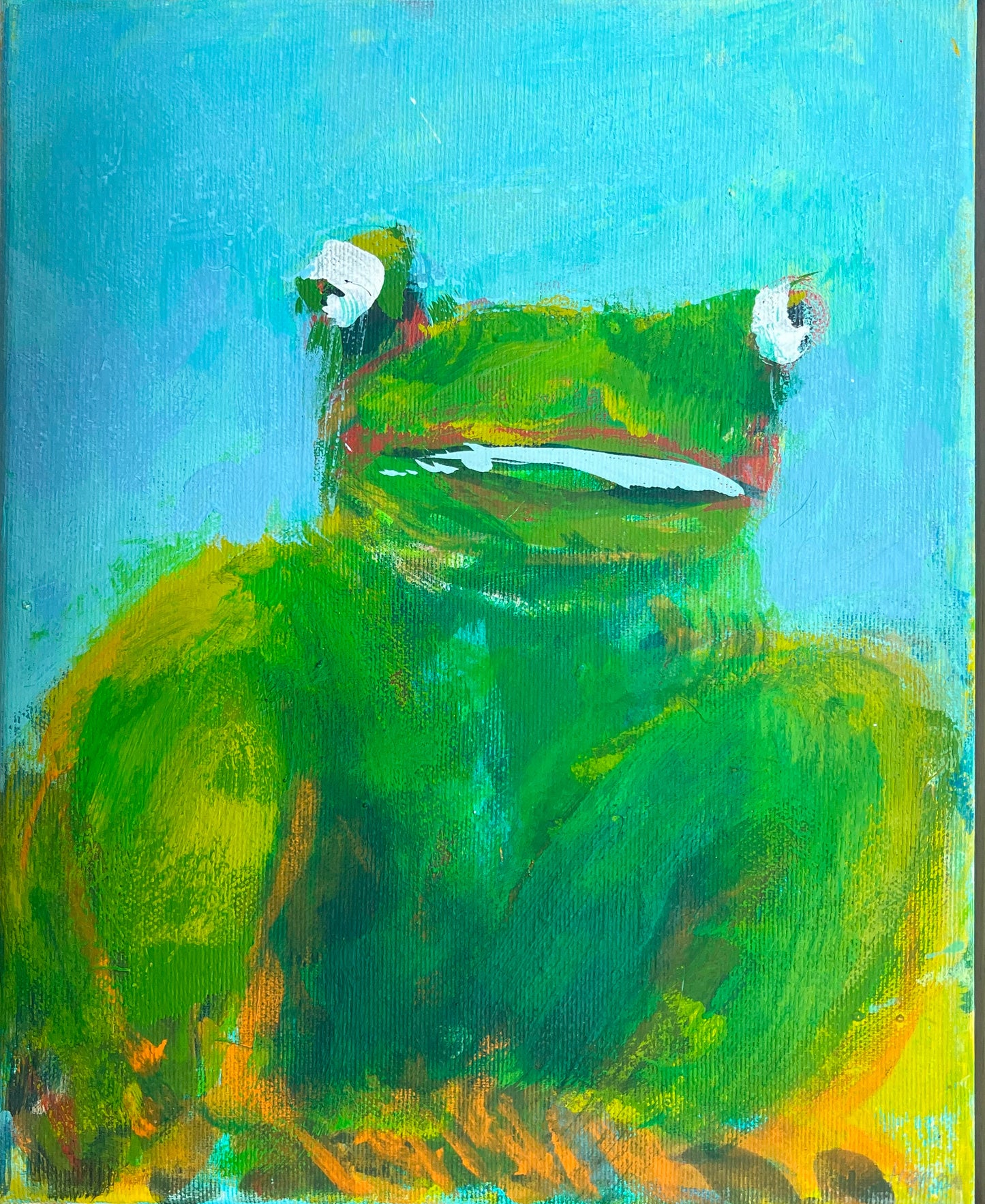 Hansen, Ulrike, Frosch, 2018, 30x24cm, Eitempera auf Leinwand