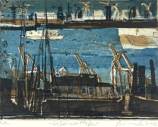Behrendt, Falko, Kleiner Hafen, 13 x 18,3 cm, e.a., Radierung, 2000