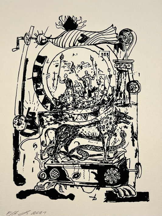 Schult, Frank, ohne Titel, 28 x 21cm, e.a., Siebdruck,2021