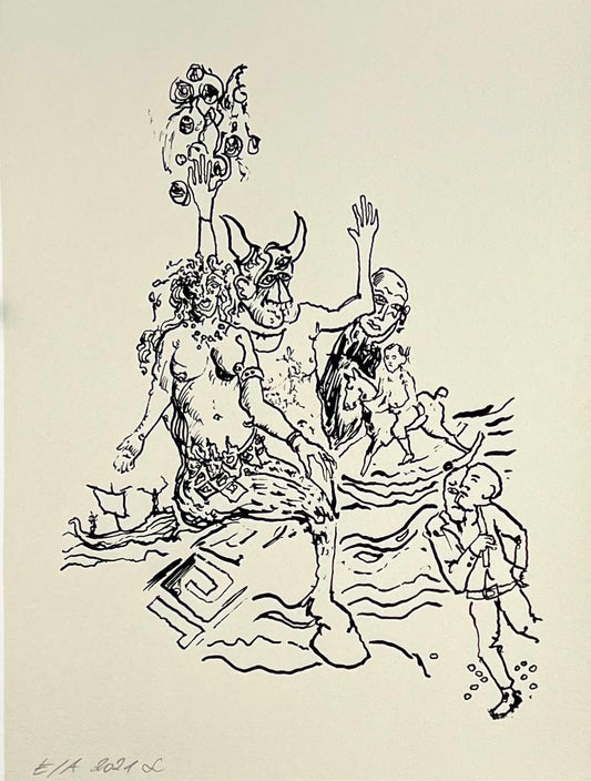 Schult, Frank, ohne Titel 2, 28 x 21cm, e.a., Siebdruck, 2021