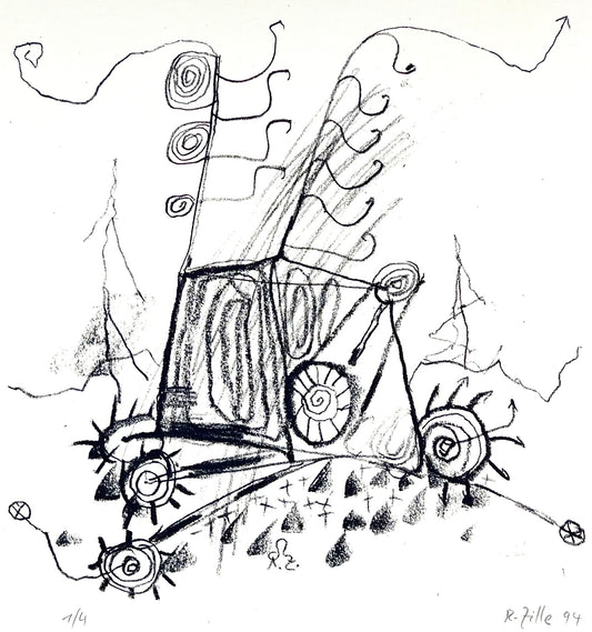 Zille, Rainer, ohne Titel Maschine, 35 X 33cm, 1/4, Siebdruck, 1994