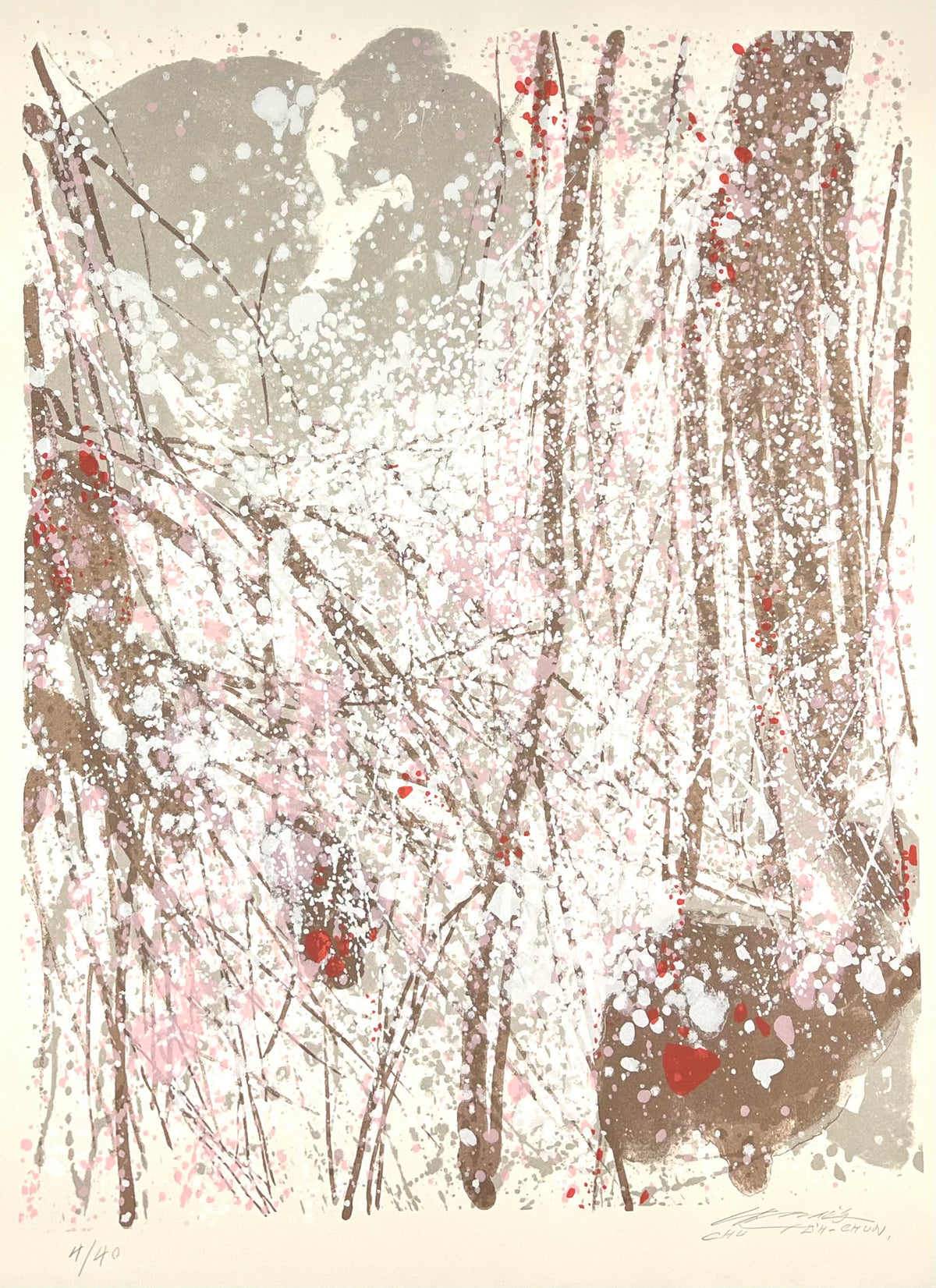 Teh-Chun, Chu, o.T. 3 (Winterwald), 65,5 x 50cm, 4/40 Siebdruck