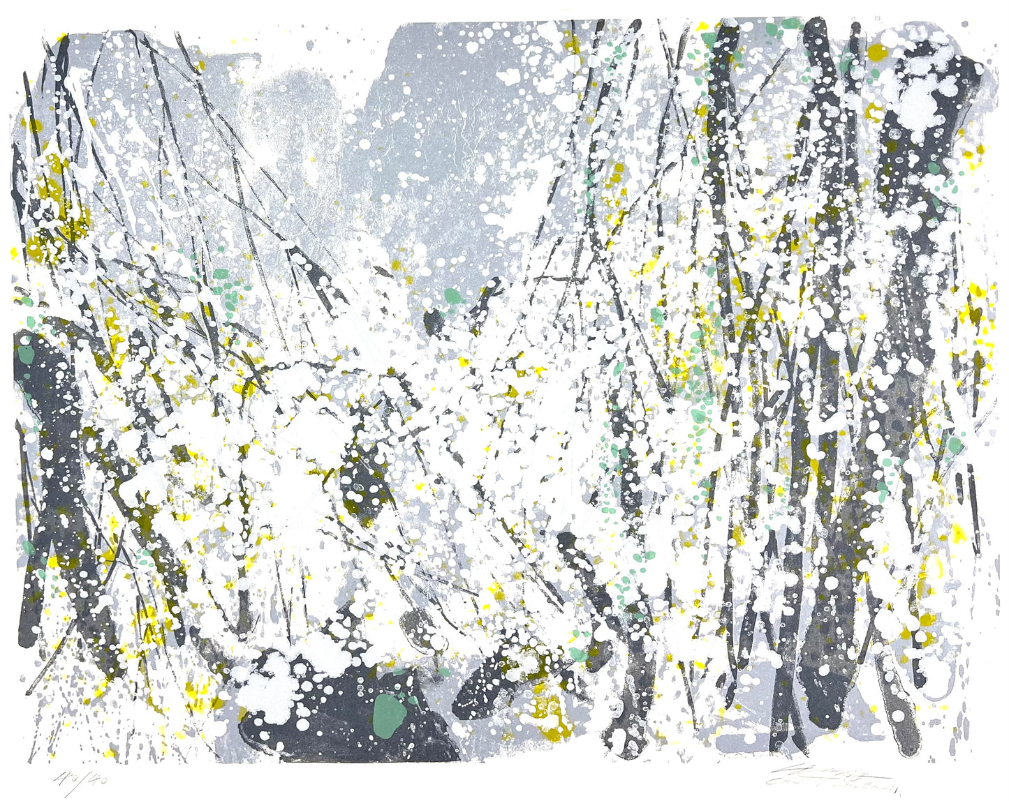 Teh-Chun, Chu, o.T. 2, (Winterwald), 49,5 x 66,5cm, 4/40, Siebdruck