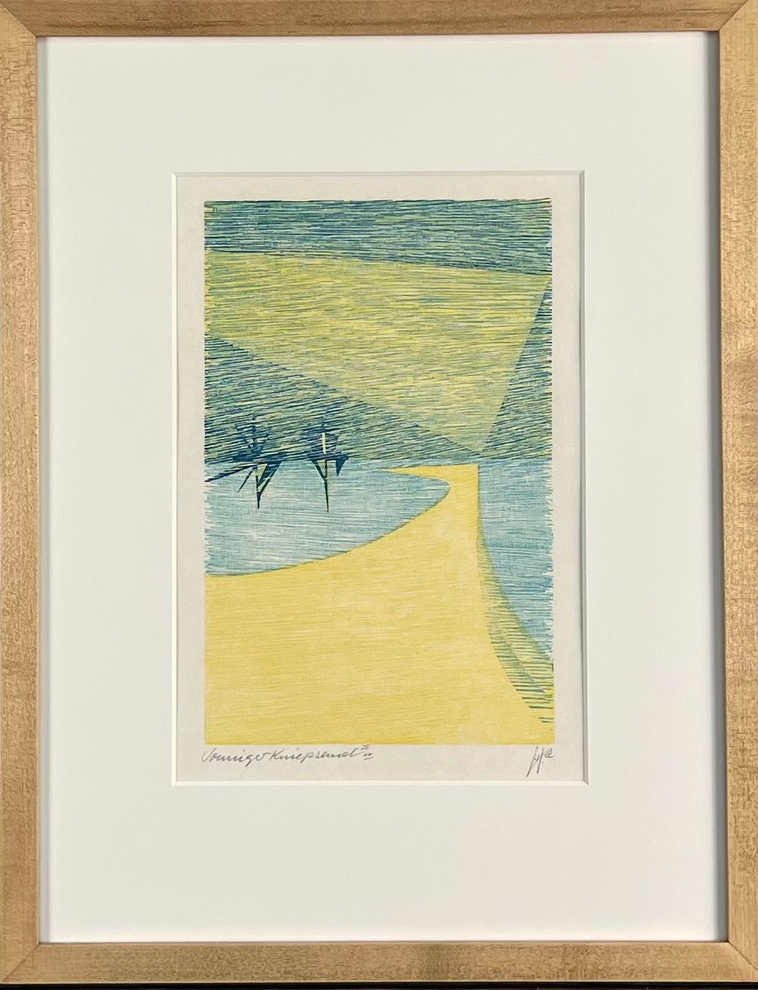 Hermanns, Gerhard, Sonniger Kniepsand,28 x 18cm, XII/XV, Farbholzschnitt, 1982